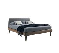 RIVA 1920 lit à deux places MY BED FRENCH 152 x 220 cm (Noyer avec noeuds - Bois massif et cuir catégorie D3)