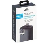 Riva Case Rivapower VA2585 - Banque d'alimentation - avec écran LCD - 30000 mAh - 111 Wh - 20 Watt - 3 A - PD, QC 3.0 - 3 connecteurs de sortie (2 x USB, 24 pin USB-C) - noir Noir G