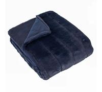 Riva Home Couverture en Fourrure artificielle Empress RV1028 (130cm x 180cm) (Bleu marine)