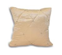 Riva Home Diamante Stateen Housse de Coussin en Velours Crème 45 x 45 cm