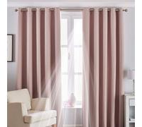 Riva Home Eclipse Rideaux occultants avec œillets RV1083 (229cm x 137cm) (Rose clair)