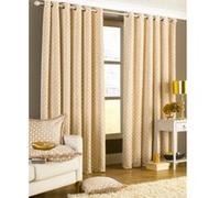 Riva Home - Ensemble de rideaux à œillets (168 x 183 cm) (Beige) - UTRV189 Beige