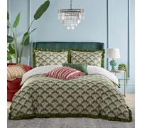 Riva Home fourrer. Ensemble de Couette à Volants Imprimé Palmier Déco - Simple - Mousse