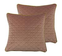 Riva Home Quartz Feather Filled Cushions (Twin Pack), Blush/Gold, 45 x 45cm