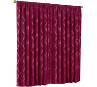 Riva Home Winchester Rideaux à plis RV965 (168x183cm) (Framboise)