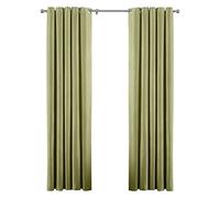 Riva Paoletti Atlantic Ringtop Eyelet Curtains (Pair) - Green - Woven Twill Fabric - Ready Made - 100% Polyester - 168cm width x 229cm drop (66" x 90" inches) - Designed in the UK