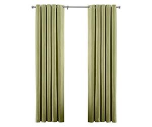Riva Paoletti Atlantic Ringtop Eyelet Curtains (Pair) - Green - Woven Twill Fabric - Ready Made - 100% Polyester - 168cm width x 229cm drop (66" x 90" inches) - Designed in the UK