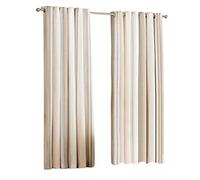 Riva Paoletti Broadway Ringtop Rideaux Oeillet (Paire) - Café, Beige Et Crème - Motif À Rayures Moderne - Prêts - Chambre Assombrissement Design - Polycoton - 168Cm Largeur X 183Cm Goutte (66" X 72" P, BROADWA/RT4/COF