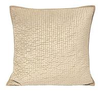 Riva Paoletti Brooklands Luxe Polyester Coussin Rempli - Champagne Crème - Velvet Feel Quilt Design - Linge Canalisé Border - Décoratif Tie Fastenings - 55 X 55 Cm (22" X 22" Pouces) - Conçu Au Royaum