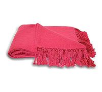 Riva Paoletti Chiltern Couverture Throw - Rose Fuchsia - Super Soft Tissée - Fringe Tassel Edges - 100% Acrylique - 127 X 180 Cm (50" X 71" Pouces) - Conçu Au Royaume-Uni