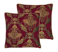 Riva Paoletti Coussins remplis de Plume de Shiraz (Pack jumeau), Polyester, Burgundy, 58 x 58cm
