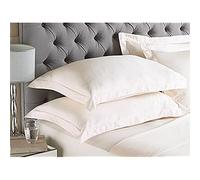 Riva Paoletti Egyptian Quality Cotton Pillowcase - Plain Cream - 400 Thread Count - Oxford Border - Envelope Closure - 100% Combed Cotton - Machine Washable - 50 x 75cm (20" x 30" inches)