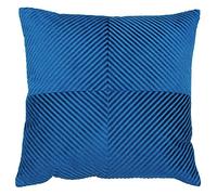 Riva Paoletti Infinity Poly Filled Cushion Blue-Geometric Ribbed Fabric-Knife Edging-100% Case-Machine Washable-45 x 45cm (90" x 90" Inches) -Designed in the UK, Polyester, Petrol, 45 x 45 cm