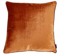 Riva Paoletti Luxe Velvet Polyester Filled Cushion - Rust Orange - Soft Velvet Feel Fabric - Reversible - Hidden Zip Closure - Machine Washable - 100% Polyester Case - 55 x 55cm (22" x 22" inches)