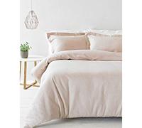 Riva Paoletti Roi Housse De Couette Fard À Joues Rose Waffle Weave Texture 2 X Oxford Border Pillowcases 100% Inclus Coton Lavable Machine 230 X 220 Cm (91" X 87" Pouces)