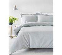 Riva Paoletti Roi Housse De Couette Gris Argent Waffle Weave Texture 2 X Oxford Border Pillowcases 100% Inclus Coton Lavable Machine 230 X 220 Cm (91" X 87" Pouces)