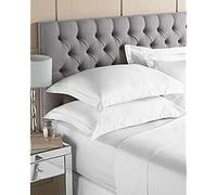 Riva Paoletti Roi Qualité Drap Blanc Optique 200 Nombre De Coins Élastiqués Fil 100% Coton Percale Ordinaire Lavable en Machine 150 X 200 X 32cm