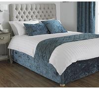 Riva Paoletti Verona Bed Wrap - Teal Blue - Velvet Feel - Crushed Velvet Look - Elastique - 100% Polyester - Super King Size - 180 X 200 X 50 Cm (53" X 74" X 20" Pouces) - Conçu Au Royaume-Uni