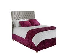 Riva Paoletti Verona Bed Wrap - Vin Rouge - Velvet Feel - Crushed Velvet Look - Elastique - 100% Polyester - King Size - 150 X 200 X 50 Cm (59" X 79" X 20" Pouces) - Conçu Au Royaume-Uni