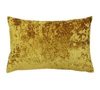 Riva Paoletti Verona Coussin Rectangulaire - Ocre Jaune - Velvet Feel - Crushed Velvet Look - Zip Caché Design - 100% Polyester - 40 X 60 Cm (16" X 24" Pouces) - Conçu Au Royaume-Uni