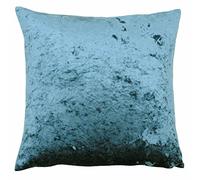Riva Paoletti Verona Coussin Square - Bleu Turquoise - Velvet Feel - Crushed Velvet Look - Zip Caché Design - 100% Polyester - 55 X 55 Cm (22" X 22" Pouces) - Conçu Au Royaume-Uni