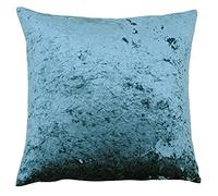 Riva Paoletti Verona Plume Coussin Rempli Square - Bleu Sarcelle - Velvet Feel - Crushed Velvet Look - Zip Caché Design - 100% Polyester Cas - 55 X 55 Cm (22" X 22" Pouces) - Conçu Au Royaume-Uni