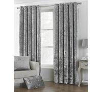 Riva Paoletti Verona Ringtop Oeillets Rideaux (Paire) - Argent - Velvet Feel - Crushed Velvet Look 100% Polyester - Largeur 168Cm X 183Cm Goutte (66" X 72" Pouces) - Conçu Au Royaume-Un