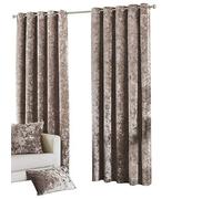 Riva Paoletti Verona Ringtop Oeillets Rideaux (Paire) - Oyster Beige - Velvet Feel - Crushed Velvet Look 100% Polyester - Largeur 117Cm X 137Cm Drop (46" X 54" Pouces) - Conçu Au Royaum