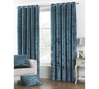 Riva Paoletti Verona Ringtop Oeillets Rideaux (Paire) - Sarcelle - Velvet Feel - Crushed Velvet Look 100% Polyester - Largeur 229Cm X 183Cm Drop (90" X 72" Pouces) - Conçu Au Royaume-Un