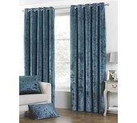 Riva Paoletti Verona Ringtop Oeillets Rideaux (Paire) - Sarcelle - Velvet Feel - Crushed Velvet Look 100% Polyester - Largeur 168Cm X 137Cm Drop (66" X 54" Pouces) - Conçu Au Royaume-Un