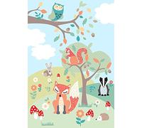 Riva Paoletti Woodland Wall Mural Multi, Papier, Mehrfarben, 158x232cm