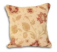Riva Paoletti Zurich Feather Filled Cushion Cream-Decorative Floral Jacquard Design-Piped Edges-Reversible-100 Case (22" x 22" inches) -Designed in The UK, Polyester, Champagne, 55 x 55cm