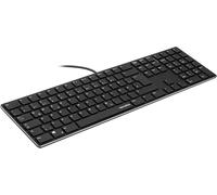 Riva Scissor Keyboard - Clavier Pc Filaire, Silencieux, Avec Port Usb, Touches Ergonomiques Durables De Type Scissor, Avec 7 Touches Multifonctions, Layout Qwertz Allemand, Noir