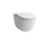 Riva wc lavant avec abattant, couleurs: céramique blanc lcc, bouton gold brossé - LAUFEN H8206914010001