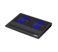 RivaCase 5557 système de Refroidissement pour Ordinateurs Portables 43,9 cm (17.3") 1100 TR/Min Noir 5557, 43,9 cm (17.3"), 2 pièce(s), 11 cm, 1100 TR/Min, Noir, USB
