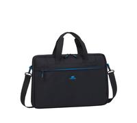 Rivacase 8037-BLACK Sac Messenger 15.6" Noir, Polyester, Compartiment 400x45x400mm, Sangle Épaule, Poche Avant, 490x55x290mm, 470g