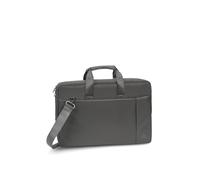 Rivacase 8251 Malette 17.3" Gris - Polyester, Compartiments Ordinateur/Tablette, Bandoulière Amovible, 455x70x320mm, 650g, RIVA-8251-GREY