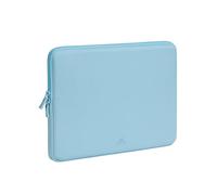 RIVACASE ECO Housse pour ordinateur portable 13,3-14" - Bleu pastel - 34,5 x 24 x 3 cm - Pour homme et femme - Housse MacBook imperméable - Sac d'ordinateur pour le travail, l'université, les voyages