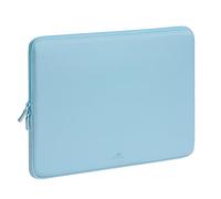 RIVACASE ECO Housse pour ordinateur portable 15,6" - 39,5 x 27,5 x 3,5 cm - Housse pour ordinateur portable bleu pastel pour homme et femme - Housse imperméable pour MacBook - Sac d'ordinateur pour le