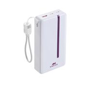 RIVACASE Powerbank VA2312 Rapid Batterie Portable QC/PD 22.5W, USB-C vers USB-C Cordon de Charge (Blanc, 20000mAh)
