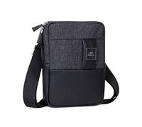 Rivacase Sac à bandoulière pour tablettes jusqu'à 8" - Sac à bandoulière en cuir synthétique et polyester de qualité supérieure avec bandoulière réglable, Noir, s