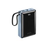 RIVACASE VA1097 Turbo Power Bank 20 000 mAh 65 W avec port USB-C et USB-A, câble USB-C intégré, pour ordinateur portable, smartphone et tablette, gris foncé