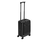 Rivacase Valise à coque rigide ECO avec poche avant, valise de voyage légère, bagage à main avec 4 roulettes, noir, 34 l, Handgepäck 20 Zoll