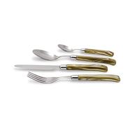 Rivadossi Giada Champagne - Set de couverts pour 6 personnes, 24 pièces - 100% fabriqué en Italie, artisanat et design - Acier inoxydable 18/10