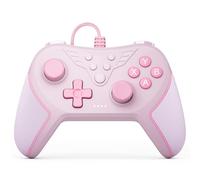 RivalPlay Manette pour PC, Manette PC pour XP/Win7/8/10/11, Mantette pour Steam Filaire avec Turbo/Capture d'Écran/Mappage/Double Vibration, Rose