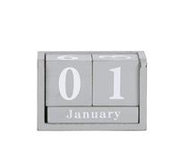 Rivanto Calendrier de table en bois vieilli gris vieilli