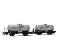 RIVAROSSI 1/87 MODÉLISME FERROVIAIRE FS 2X WAGONS DE MARCHANDISES CITERNE MON...