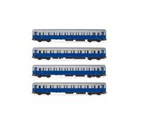 RIVAROSSI 1/87 MODÉLISME FERROVIAIRE FS 4X VOITURES DE TRAIN ÉPOQUE IIIB MODÈLE