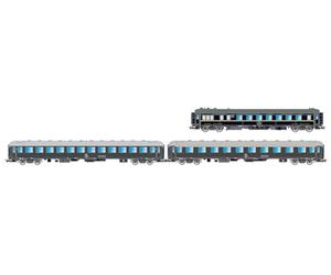 Rivarossi HR4360 FS, Pack de 3 unités Rapido 904-905, vestibules WR CIWL 1925T UIC + UIC-X '68 1ère Classe + 2ème ris, Bande Rouge, EP. Voitures de Voyageurs IVa