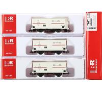 Rivarossi HR6561 Set 3 Wagons Hgb Avec Caisse À Lattes en Bois, Un Avec Guérite